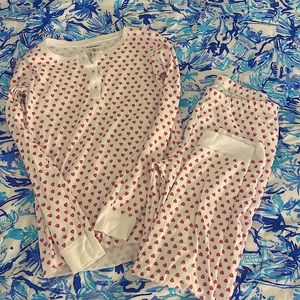 Roller Rabbit girls pink heart pajama set, size 14